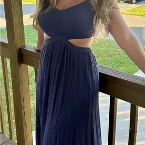 Elegant Navy Blue Cutout Maxi Dress from aerie